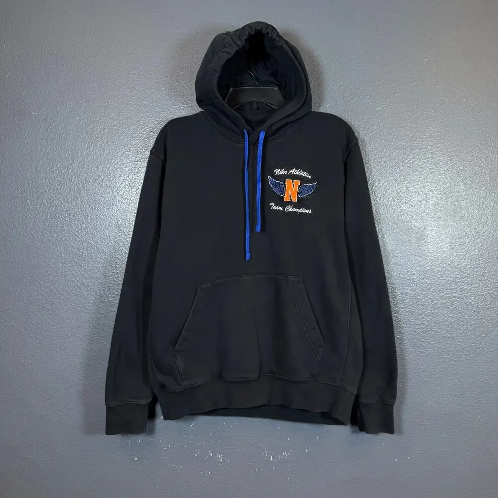 Nike M men’s black hoodie center swoosh high big logo athletics Team Champions